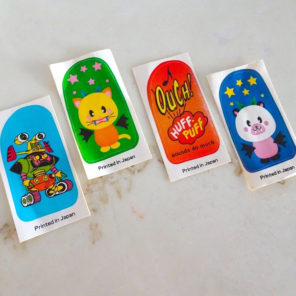 Set of 4 Colorful Comic Cartoon Character Stickers Made in Japan - Picture 2 of 7